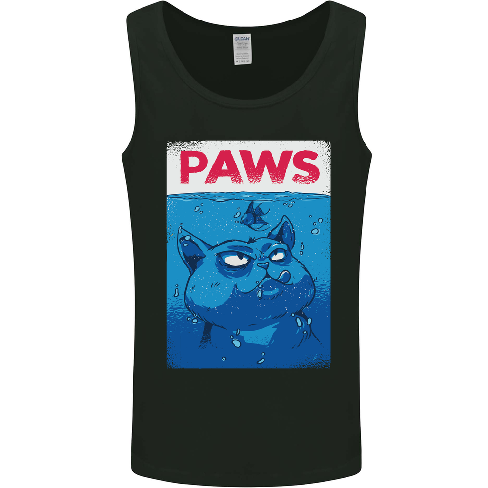 Paws Funny Cat and Goldfish Parody Mens Vest Tank Top