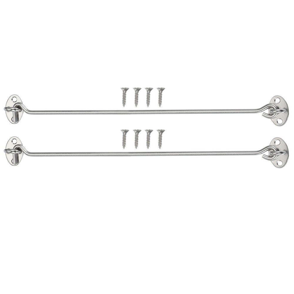 2 Set Hook and Eye Latch Barn Door Lock Gate Latch 12