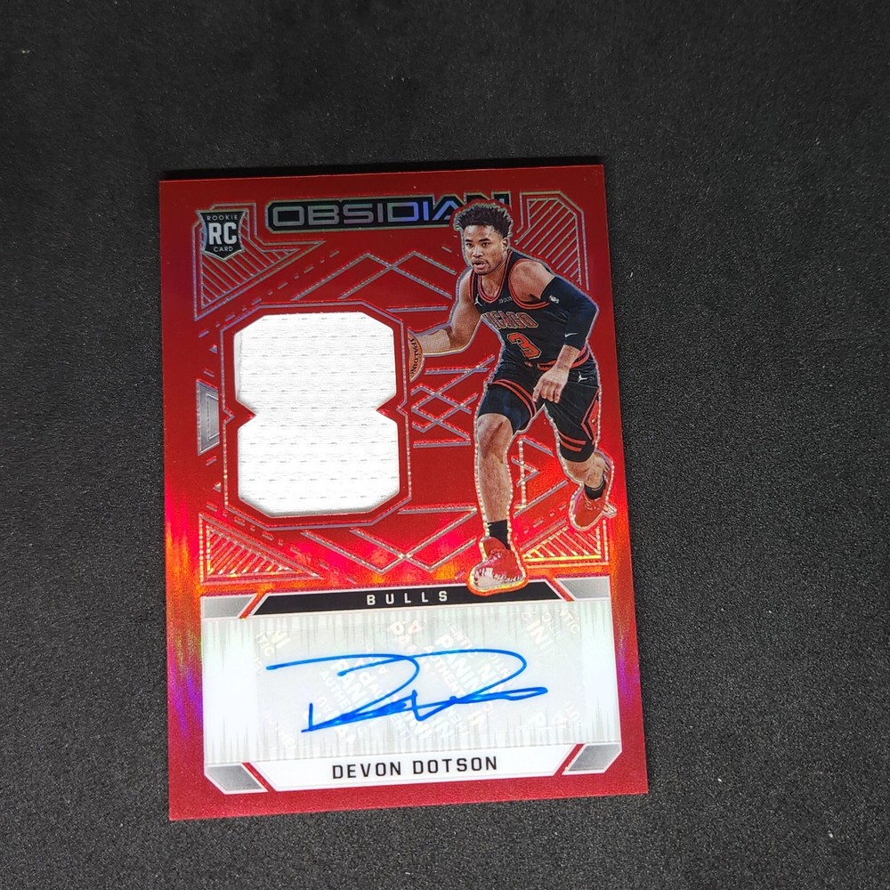 2020 Panini Obsidian Electric Etch Red Flood Devon Dotson Rookie Auto Patch RPA #/99
