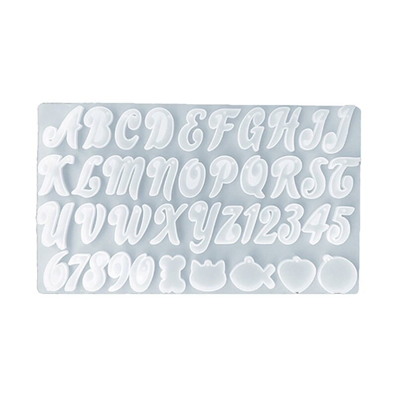Large Silicone Resin Molds for Epoxy Keychains Jewelry Letters Numbers