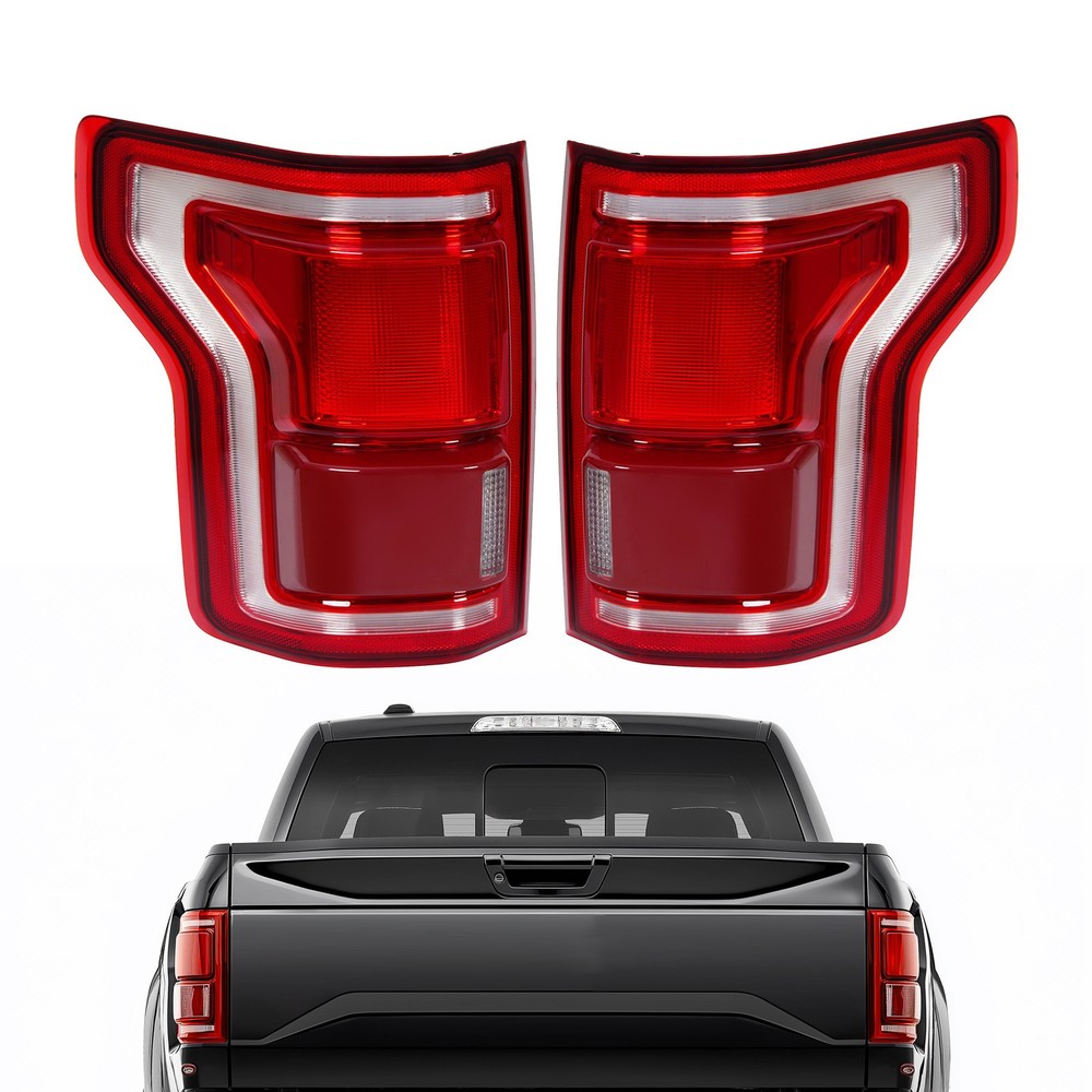 Full LED Tail Lights Assembly For Ford F150 F-150 2015-2017 w/Blind Spot Pair