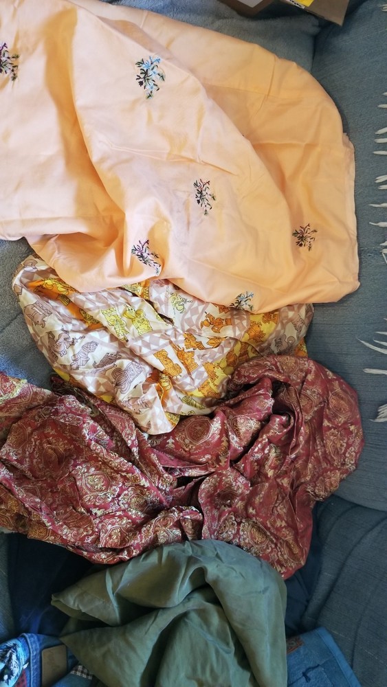 LOT PURE SILK REMNANTS Fabric Craft