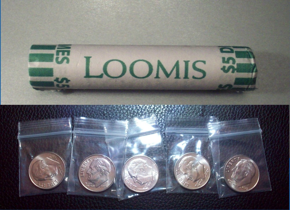 2023 D Roosevelt Dime UC Uncirculated Bank Roll of 50 + 5 - FREE Coins