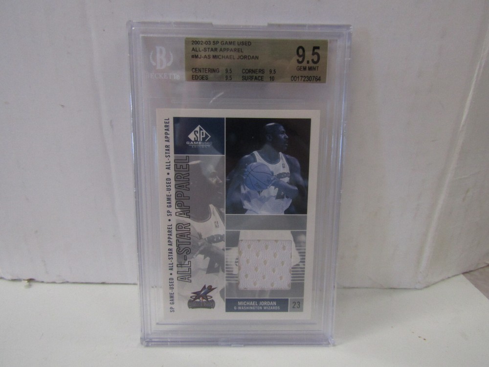BGS 9.5+ 2002-03 SP Game Used Michael Jordan All Star Apparel Patch Wizards