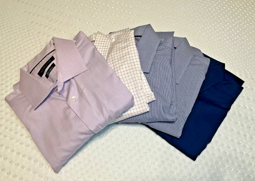 Men’s XL Slim Fit Dress Shirts Lot (5) Calvin Klein + Tommy Hilfiger 17 32/33