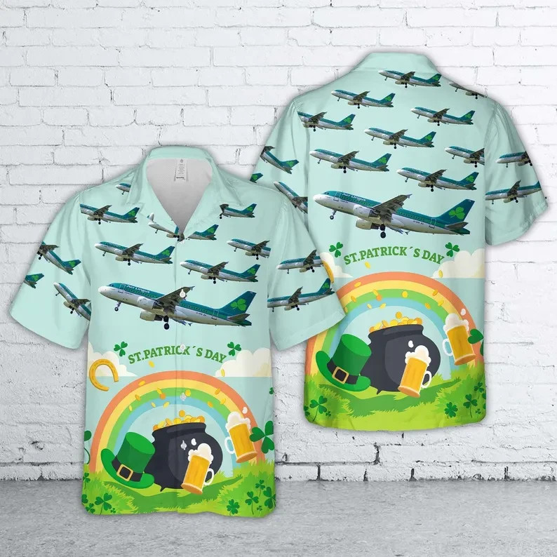 St. Patrick's Day Hawaiian Shirt Irish Shamrock Lucky Green Party