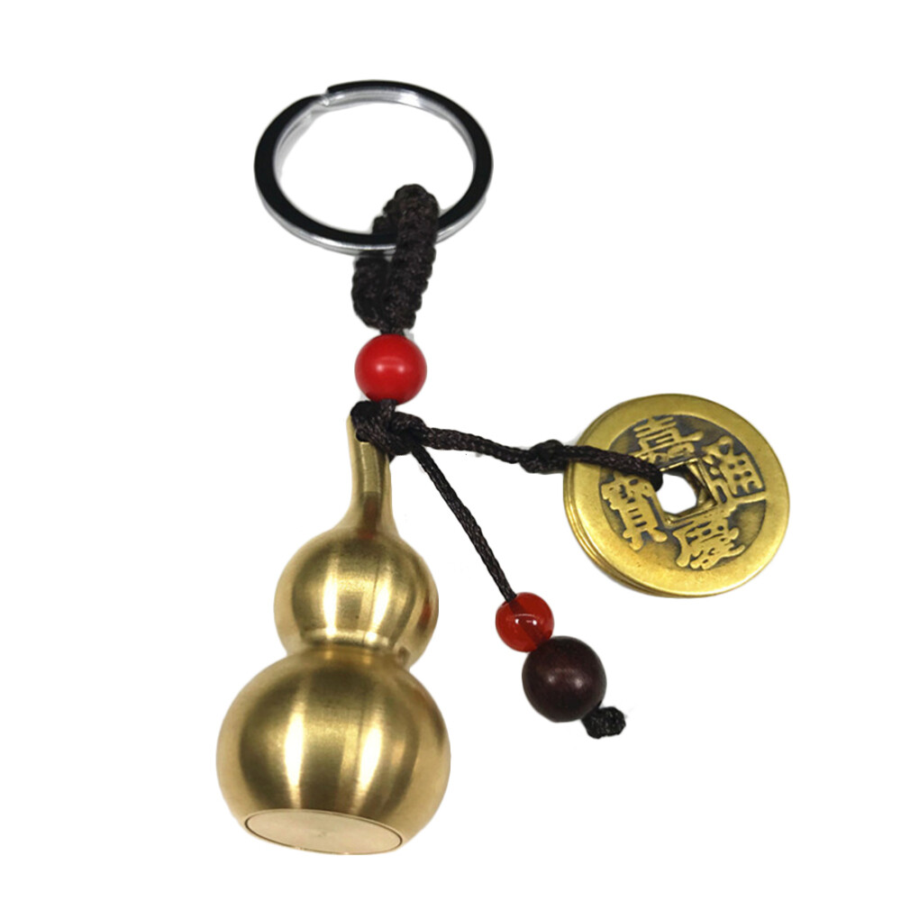 1PC Brass Keychain Calabash Copper Pendant Car Auto Keychain Key Ring Organizer