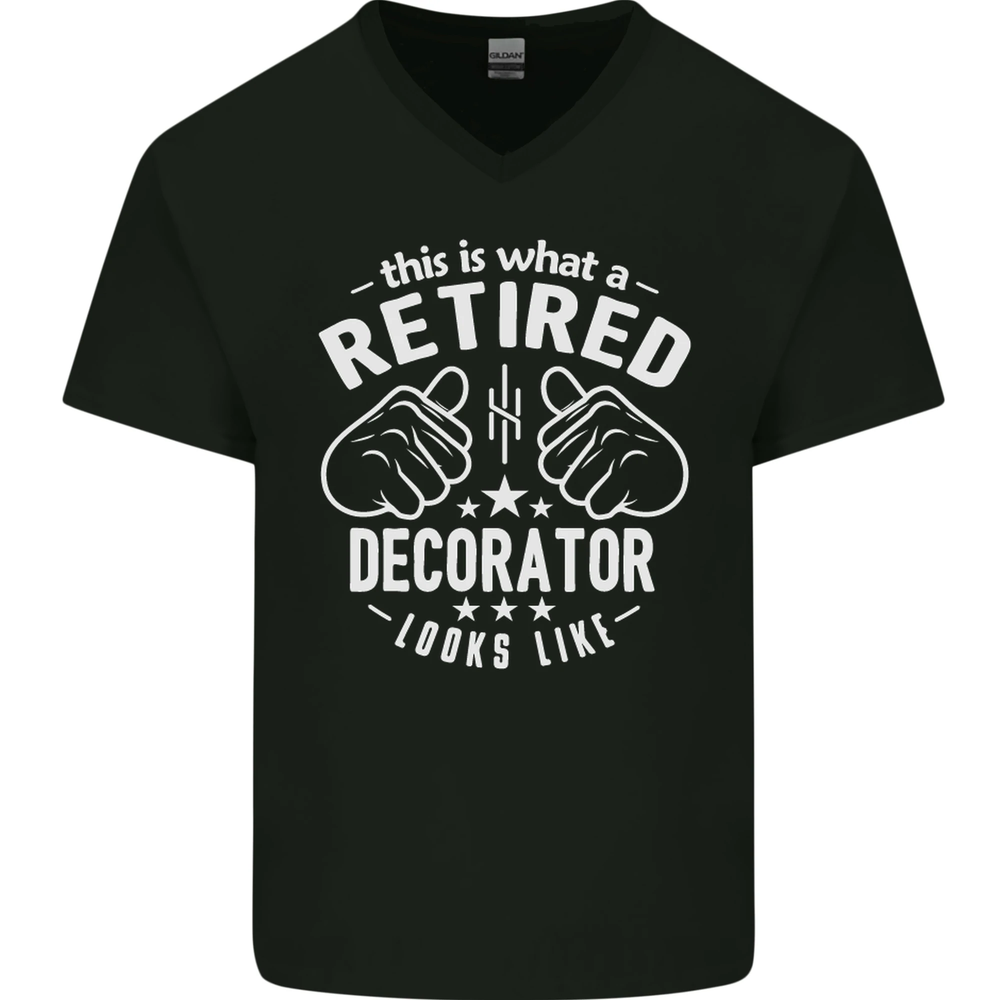 This Is What a Retired Decorator Looks Like Mens V-Neck Cotton T-Shirt