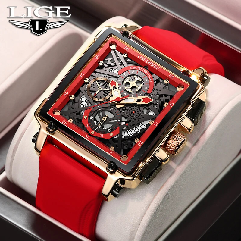 LIGE Top Luxury Mens Sports Quartz Watch Fashion Waterproof Wristwatch