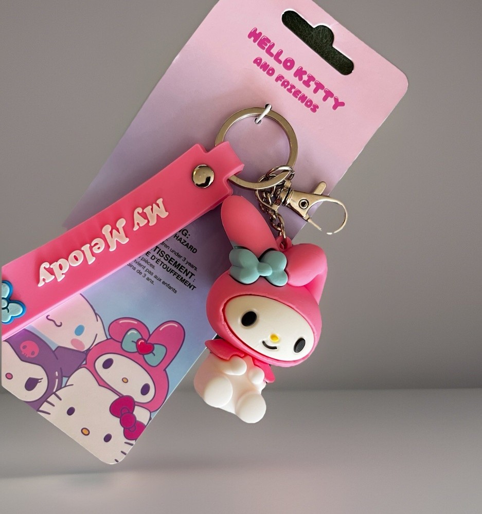 Sanrio My Melody 3D Pink Keychain for Backpacks NEW