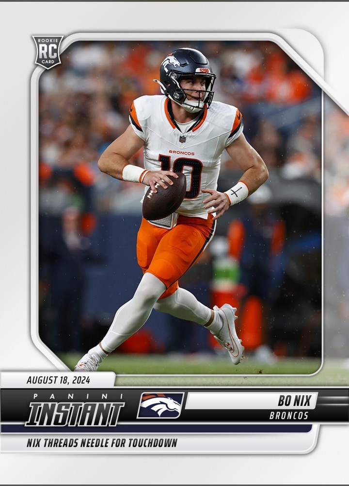 Presale Bo Nix Broncos 2024 Panini Instant Graded Gem-MT 10 ROOKIE Card #17-image