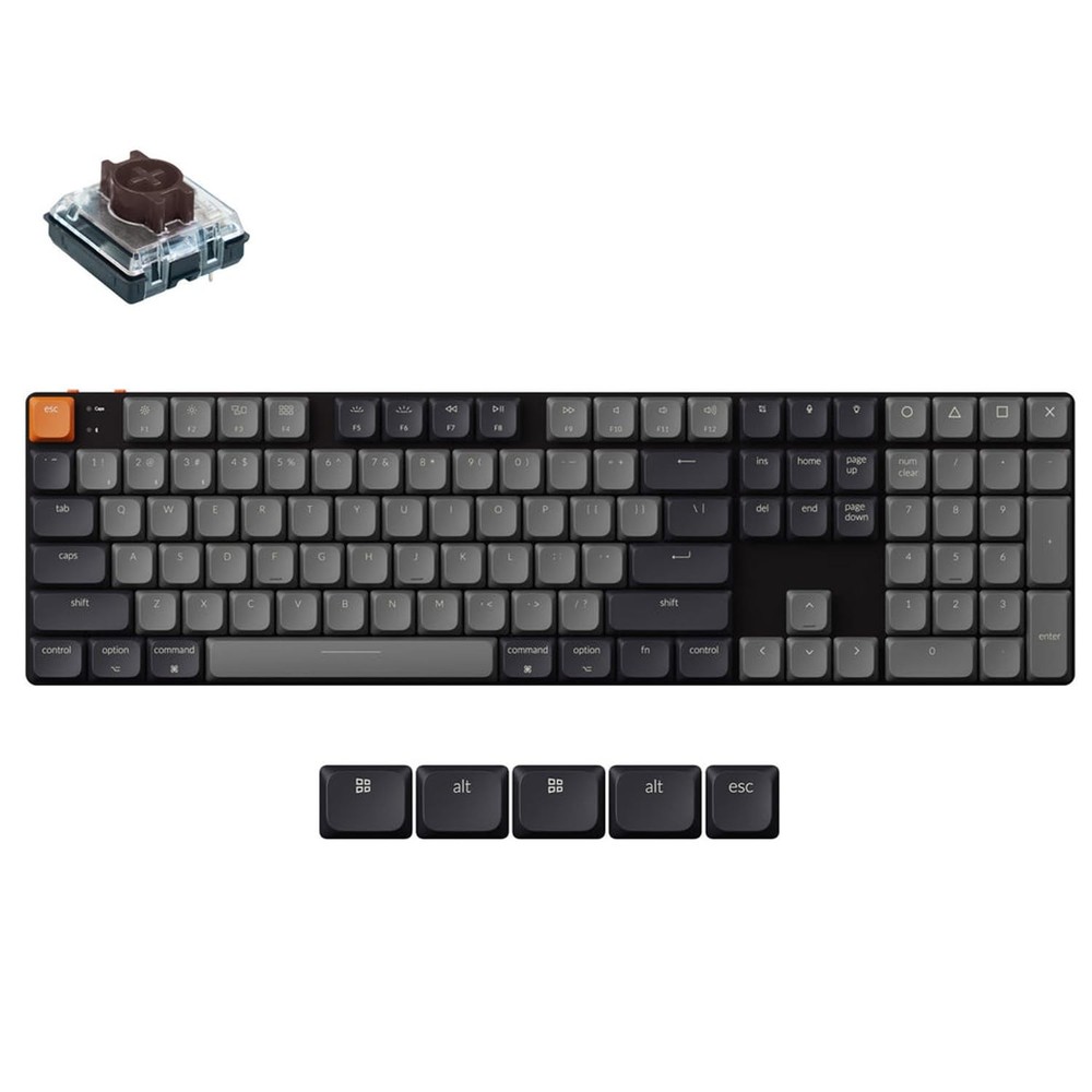Ultra-Slim K5 QMK Custom Wireless Mechanical Keyboard 104 Keys for Gaming
