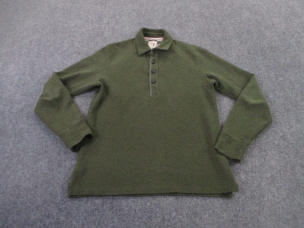 Relwen Sweater Mens M Green Polo Pullover Jumper Preppy Golf Classic Adult