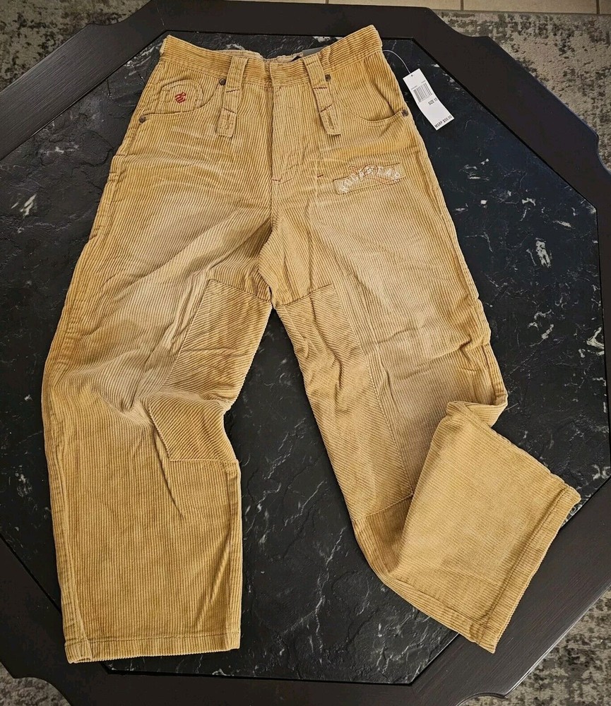 Rocawear Y2K Vintage Corduroy Pants Sz 10 Youth 26 Wide Leg Baggy Skater Jeans