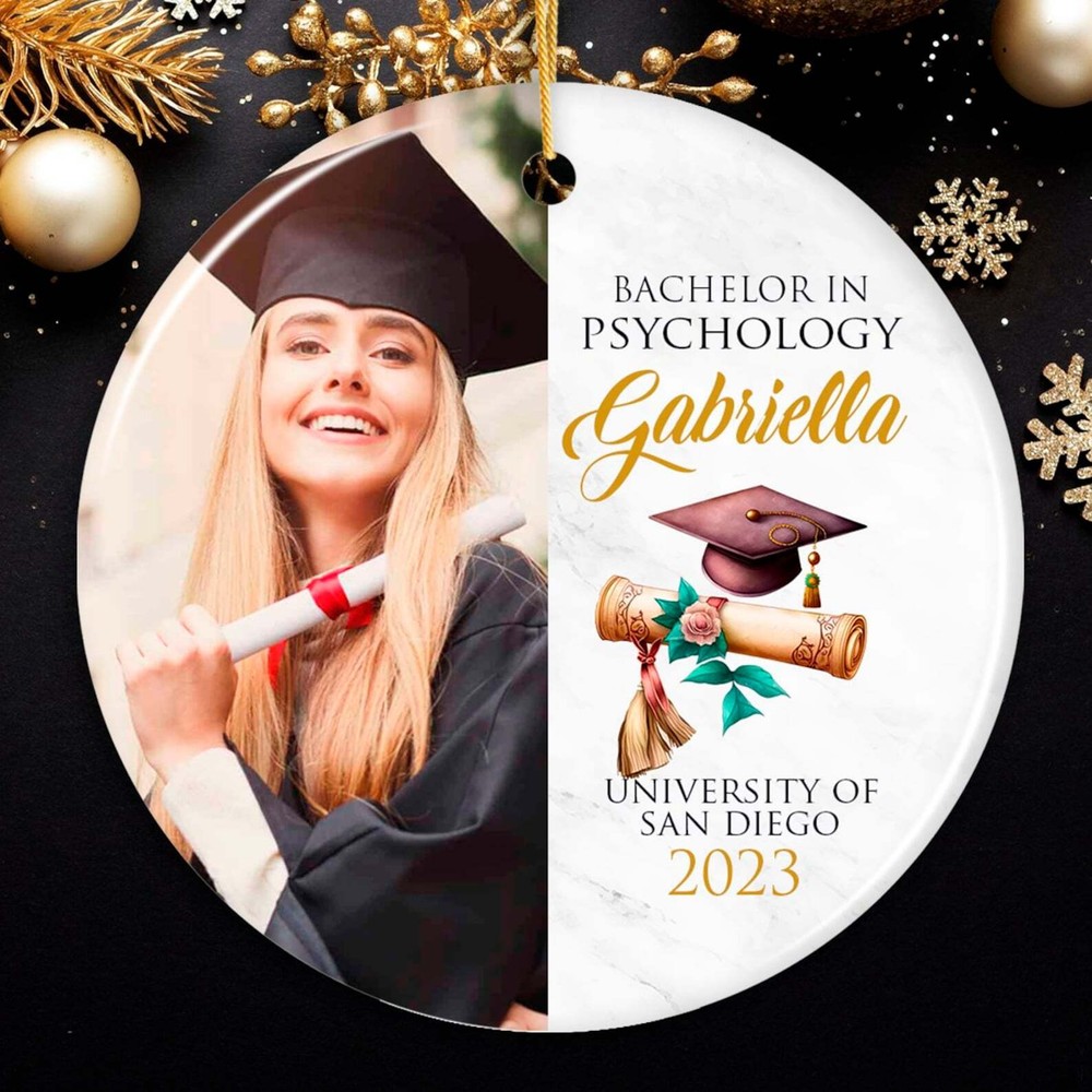 Personalized School Graduate Christmas Ornament Picture Upload And Custom Name