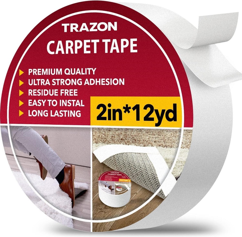 Carpet Tape Double Sided Rug Tape Grippers for Hardwood Floors and Area Rugs Bin