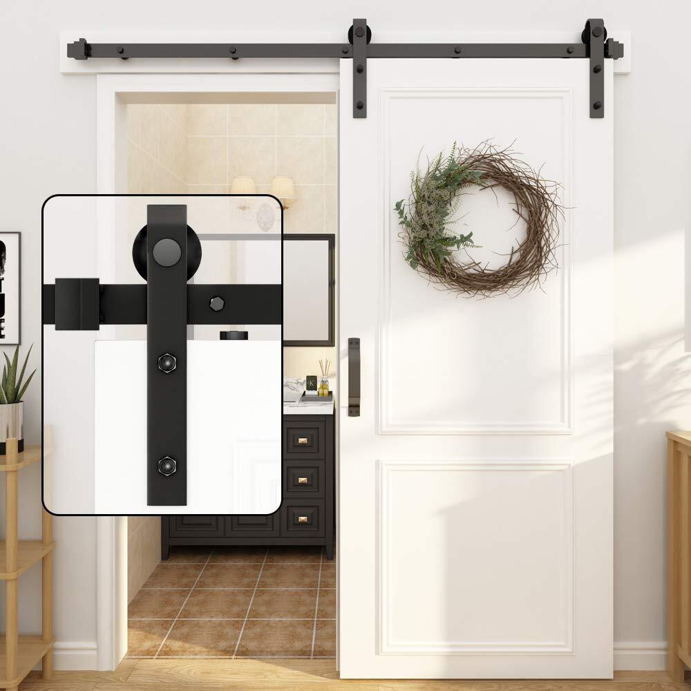 WINSOON Barn Door Hardware Kit for Single Sliding Door Roller Track System An...