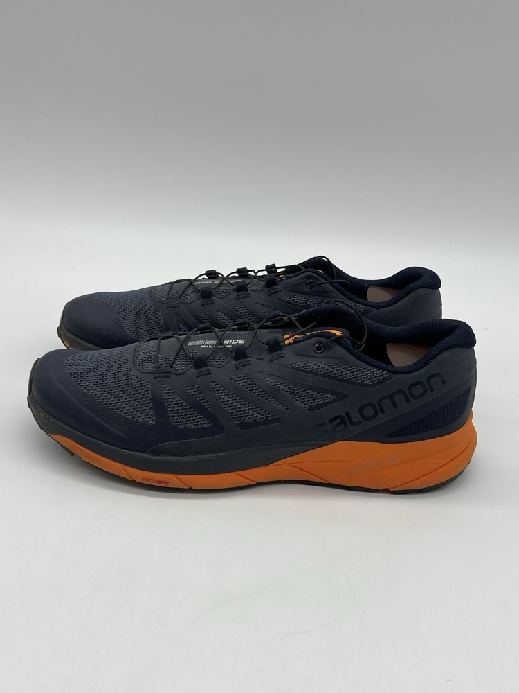 Salomon Sense Ride Mens Sz 11.5 Trail Running Shoes Navy Blue Orange
