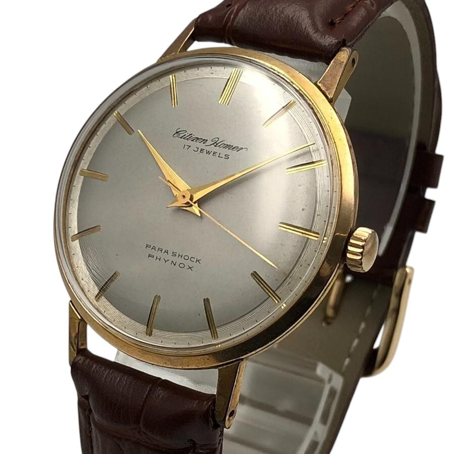 Citizen Homer vintage 35mm hand-wound gold plated stainless steel men's watch H0