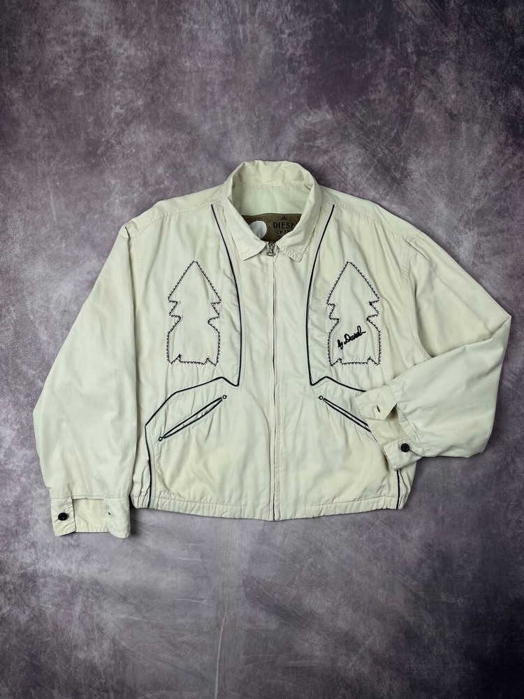 DIESEL TRIBE Vintage 00's Y2K Embroidered Bomber Jacket Mens M Made in Italy