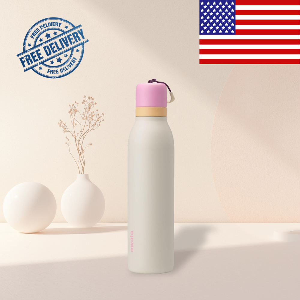 24oz Insulated Water Bottle with Straw Leakproof Stainless Steel BPA Free