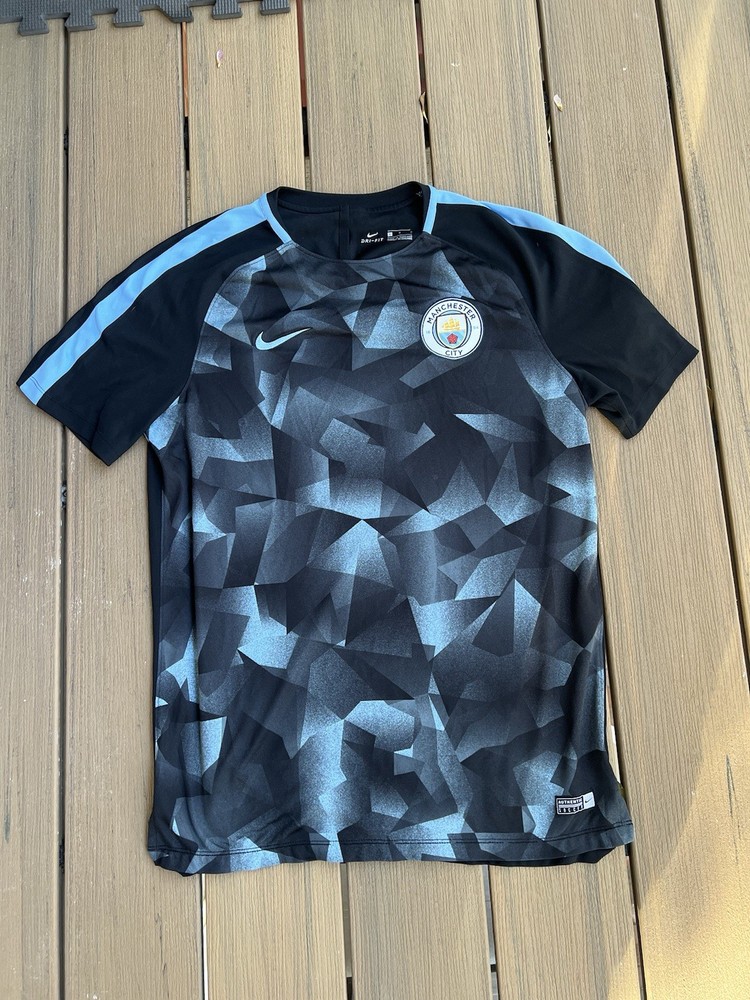 Nike Dri-Fit Large MCFC Manchester City Training Shirt Blue 2017 2018