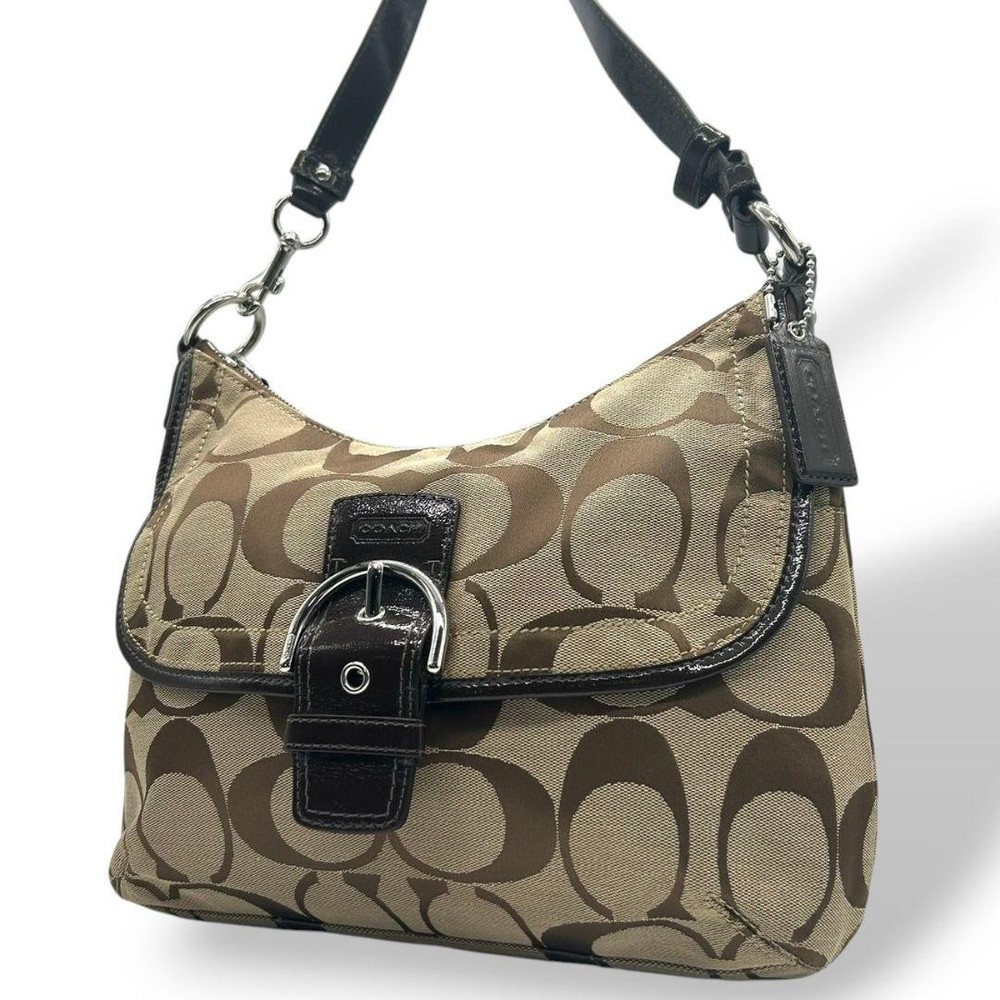 Coach Signature Canvas Shoulder Bag in Beige Style G04202966