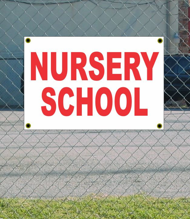 2x3 Red & White Nursery School Banner Sign New Discount Size Price Free Shipping