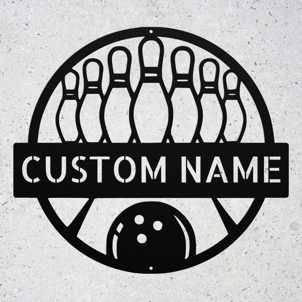 Personalized Bowling Metal Sign Custom Name Wall Art Unique Gift for Bowlers