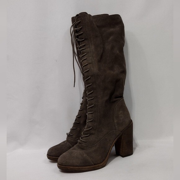 Steven Madden Leather Lace Up Boots Women's 8B Brown Boho Retro 90s Y2K