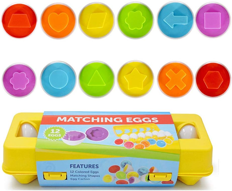 JUNBESTN Easter Matching Eggs Carton Toy Gift for Toddlers 1 2 3 Years Old