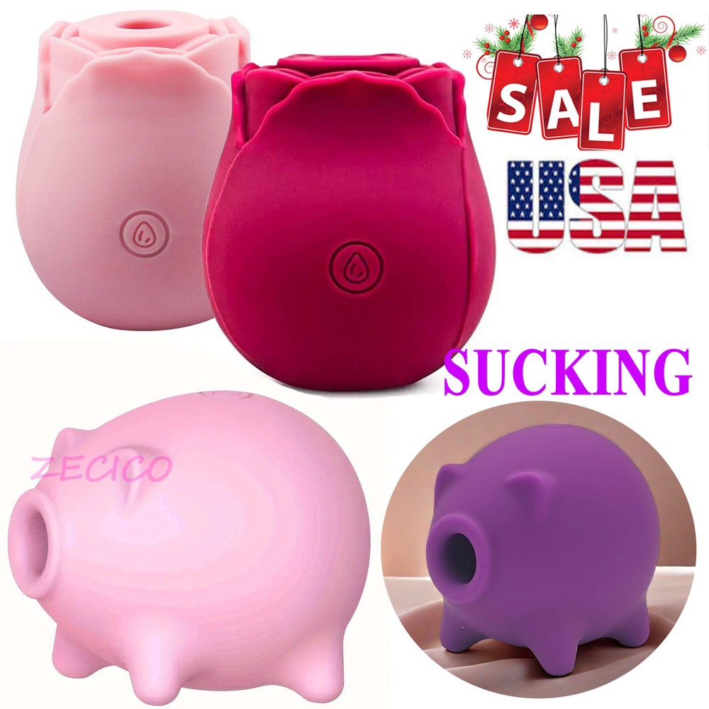 10 Speeds Rose Sucking Vibrator, The Original Rose Cute Piggy Sex Toy for Women