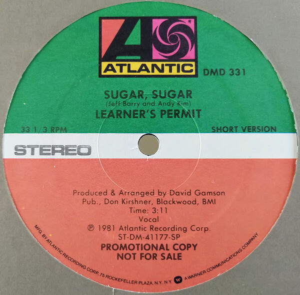 Learner's Permit - Sugar Sugar - Used Vinyl Record 12 - Promo - T16280A