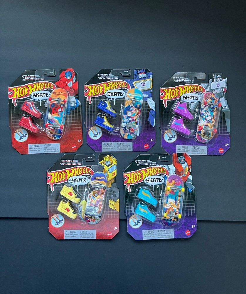 2024 Hot Wheels Skate Fingerboard Transformers 5-Piece Complete Collection