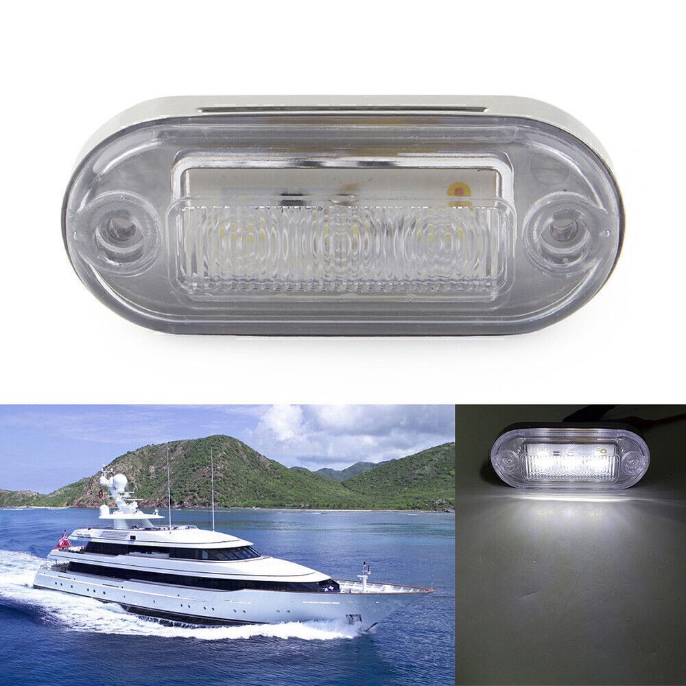 White Light 12V 3 LED Signal Light Indicator Lamp For Truck Trailer RV Boat