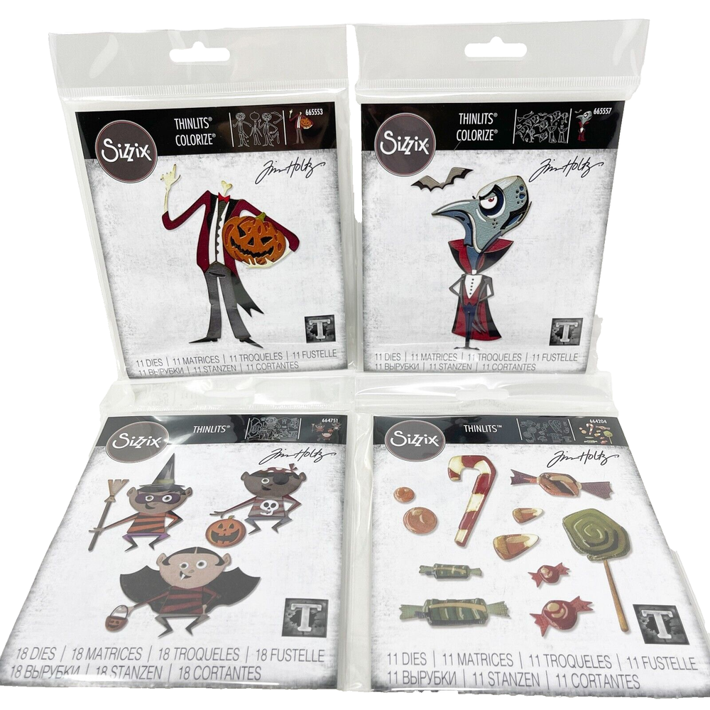 Sizzix Thinlits Tim Holtz HALLOWEEN Die Cuts Bundle Spooky Candy Trick or Treat