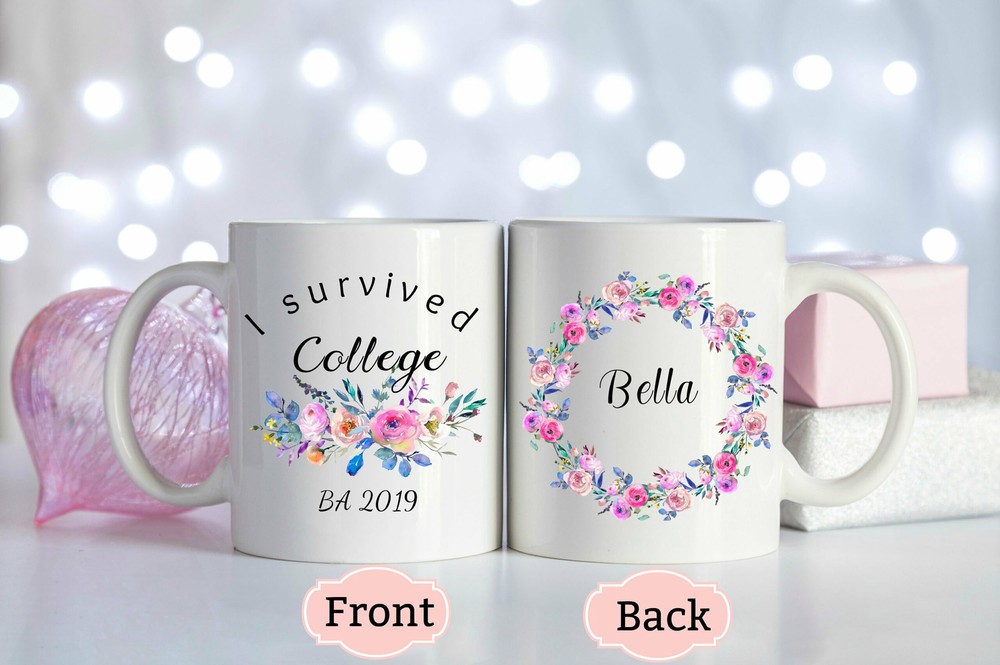 Personalized College Graduation Gift I Survived College Mug Custom Gift For Best
