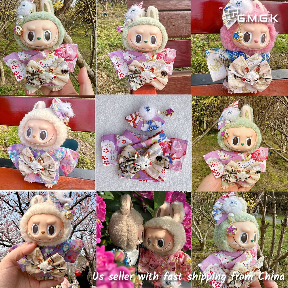 Handmade Japanese Kimono Monsters Plush Doll Traditional Girl Outfit No Toy