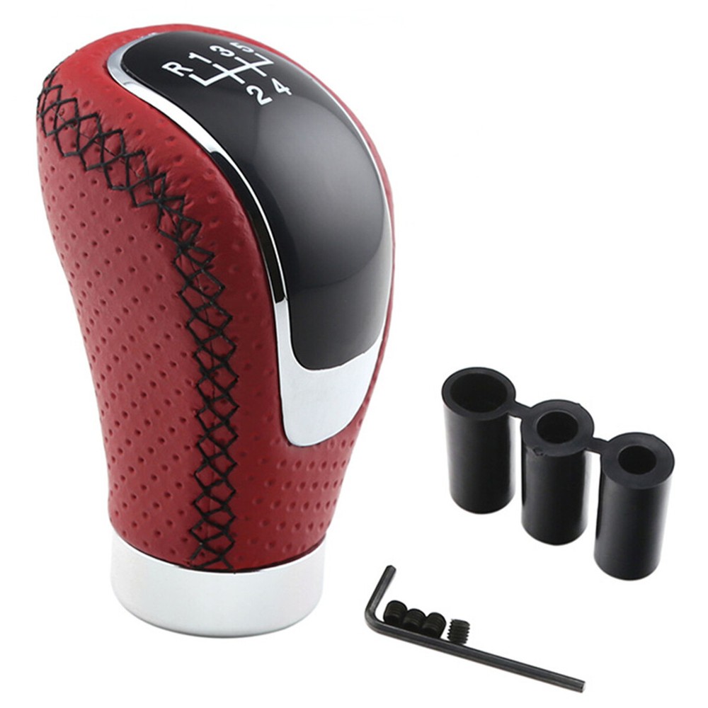 Universal Leather Manual Car Gear Stick Shift Knob 5/6 Speed Shifter Lever Cover
