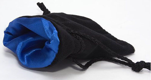 Velvet with Satin Lining Dice Back - Large Black / Blue