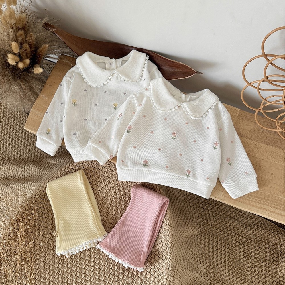 New 2Pcs Baby Clothes Autumn Infant Outfits Long Pants Girl Sweatshirt Sets
