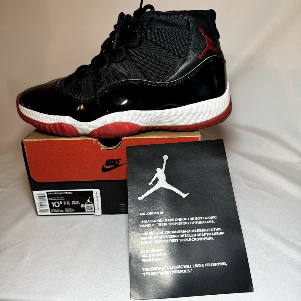 Nike Air Jordan 11 Retro Bred 2019 Men's Shoes - Size 10.5 - 378037 061