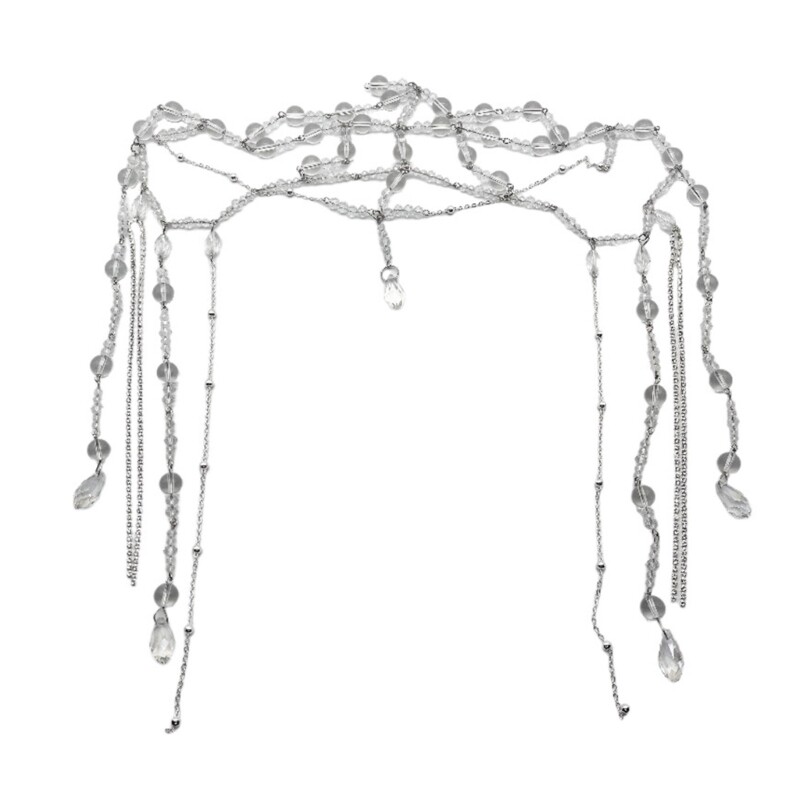 Crystal Tassel Bead Waterdrop Headband for Weddings and Special Events  