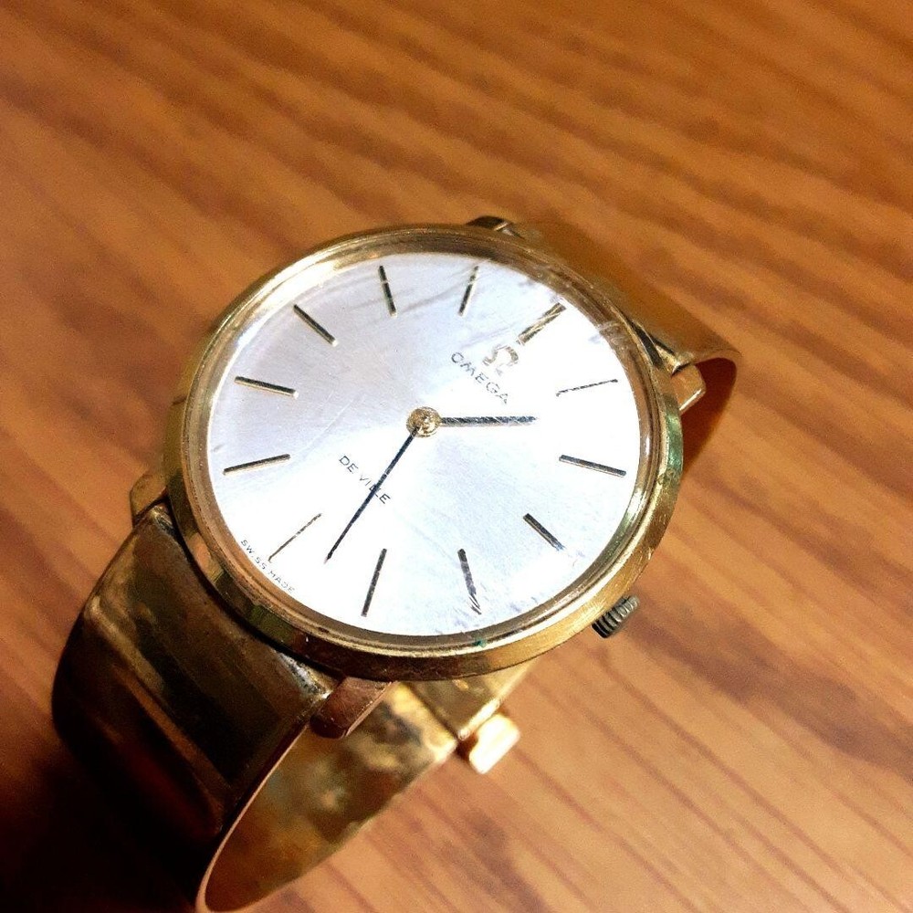 Omega Deville 32mm Men's Silver Dial Swiss Vintage Watch Manual Japan