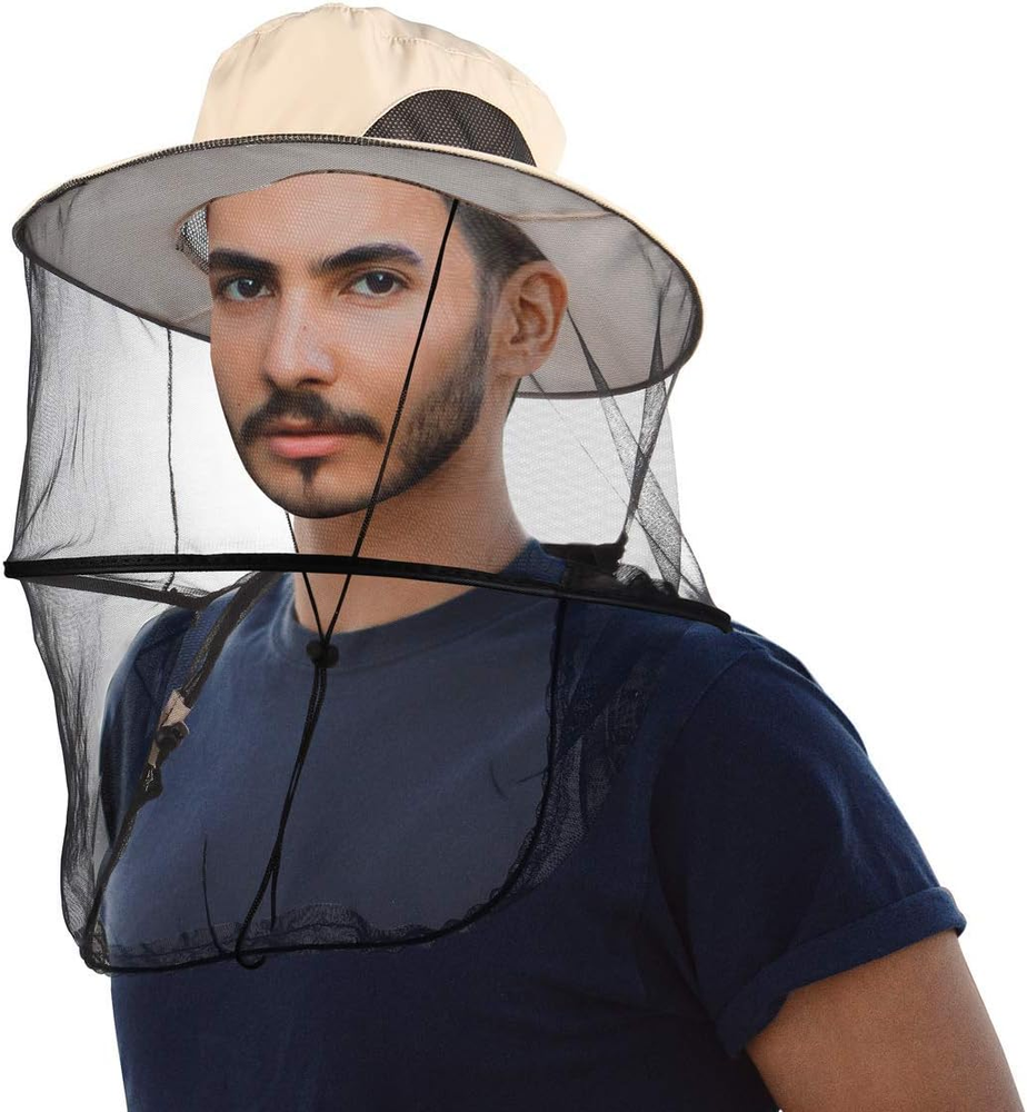 Bug Repellent Head Net Hat with Removable Sun Cover for Fishing Hunting Safari