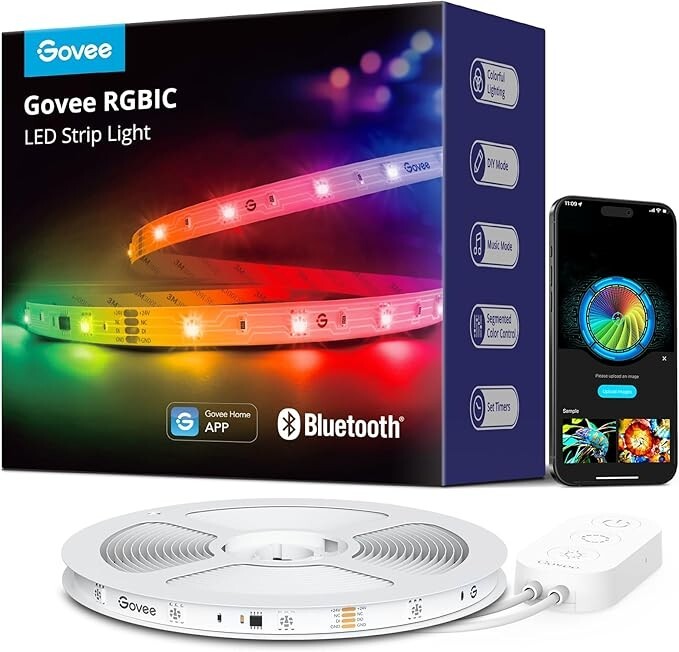 Govee RGBIC LED Strip Lights, Smart LED Lights for Bedroom, Bluetooth LED Lights