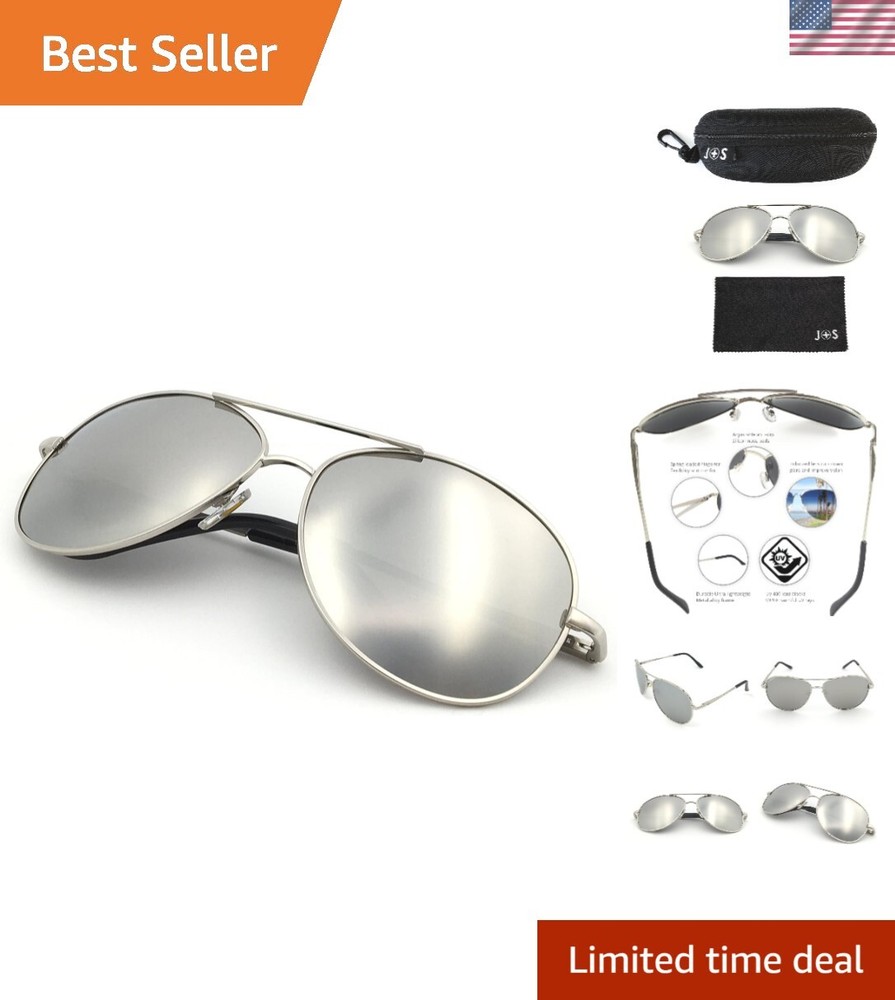 Premium Military Style Classic Aviator Sunglasses, Polarized, 100% UV protect...