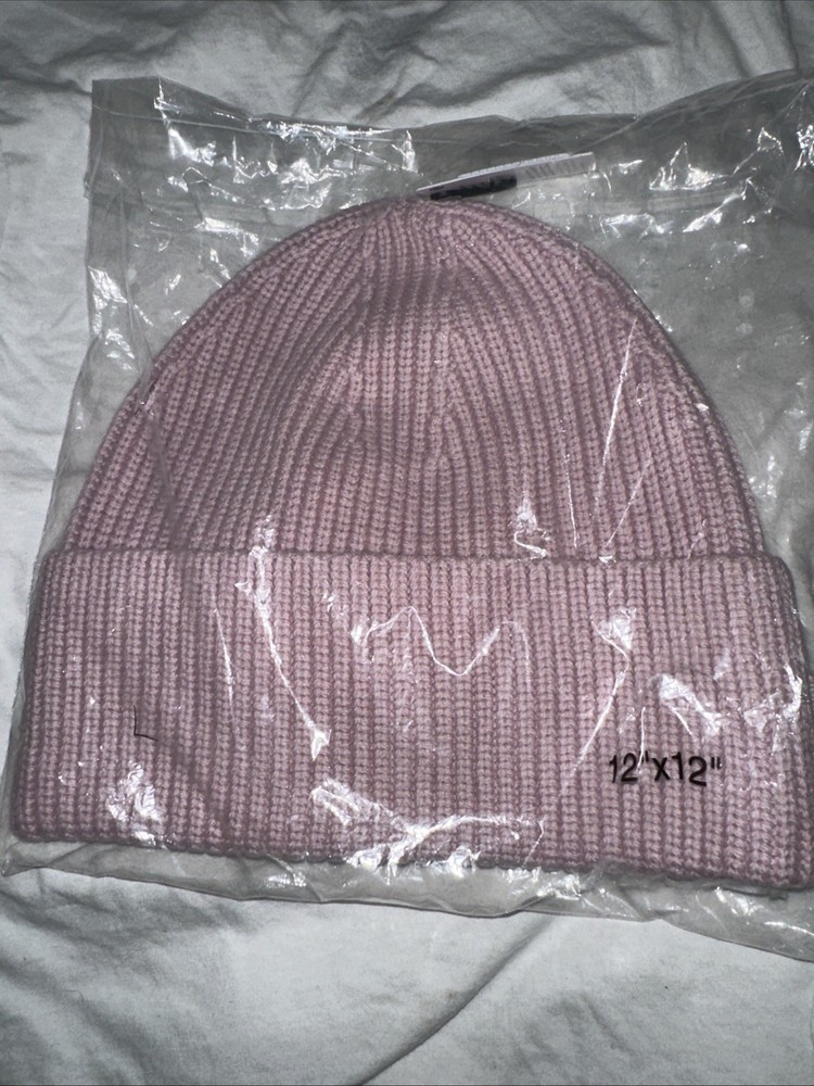 Lululemon Ribbed Merino Wool Blend Knit Beanie H1PN Pink Size L/XL New