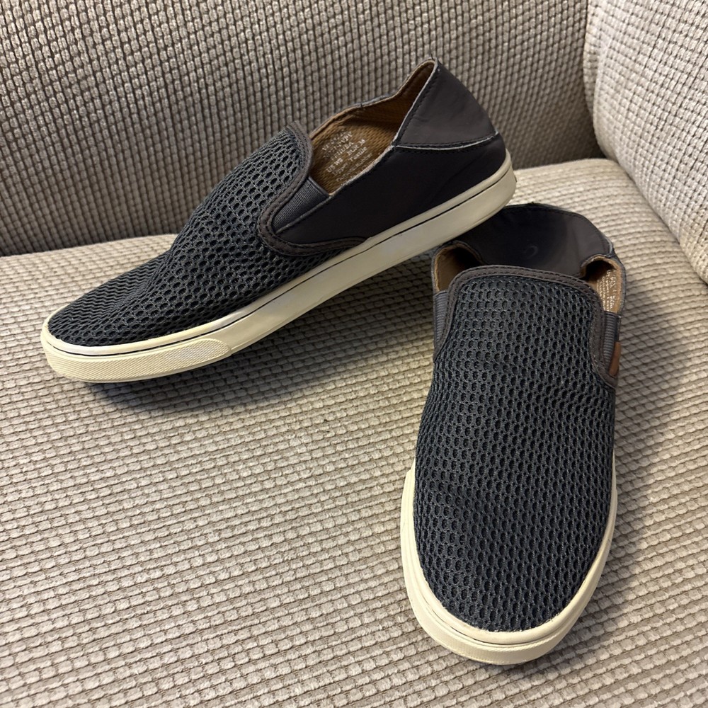 Olukai Pehuea Womens Slip-Ons Blue Gray Size 8 EUC Breathable