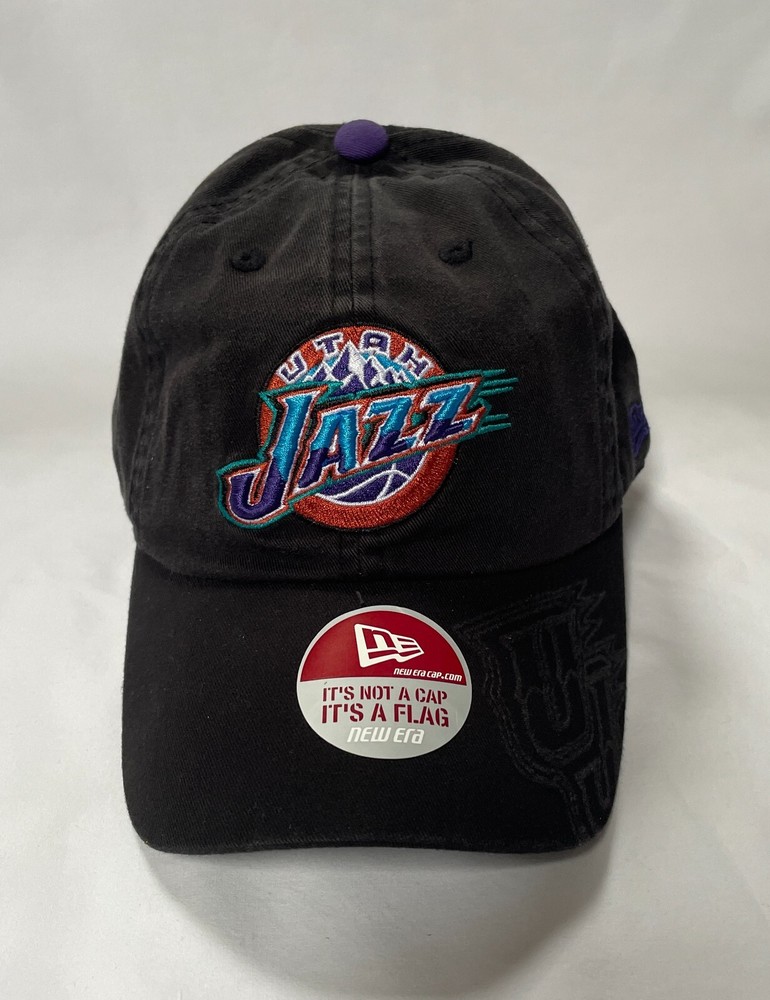 Vintage Utah Jazz Purple Black Cap Rare Jersey New Era Hat